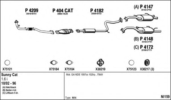 FENNO NI159 Exhaust System